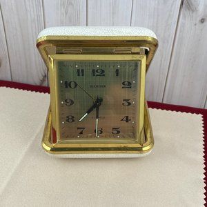Vintage Bucherer 2 jewels wind-up Swiss Made Alarm Clock for the World Traveler